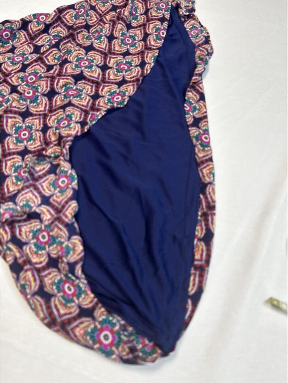 Express Halter Maxi Dress Size 4 Navy Medallion Floral Print Lined NWT - Picture 7 of 12